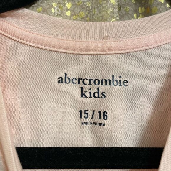 Abercrombie & Fitch Light Pink Gold Logo Knitted Tank Top, Girls XL NWT - Picture 5 of 7